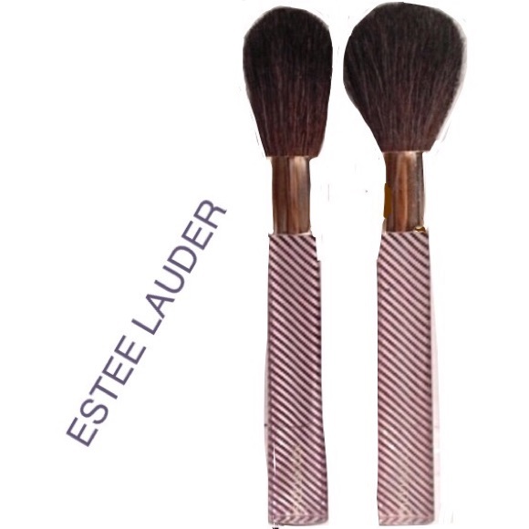 NEW (2) ESTEE LAUDER Cosmetic Brush Set LIMITED EDITION Blue Lucite Handles - Picture 1 of 6